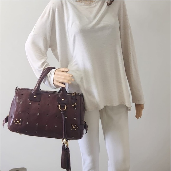 Like New!Marc Jacob's ( Made in Italy), Laser Cut Brigittte Brown Satchel bag - Picture 6 of 14